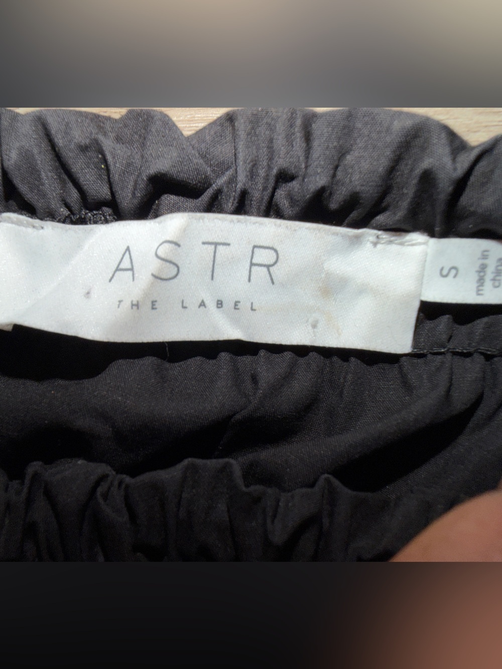 Astr Black Smocked Off-Shoulder Puff Sleeve Peplum Top - Picture 6 of 8